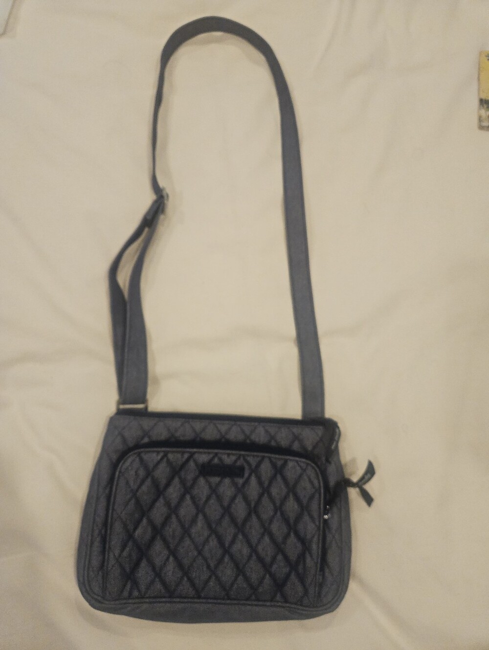 Vera Bradley RFID Little Hipster Moonlight Navy Denim Crossbody Excellent Cond